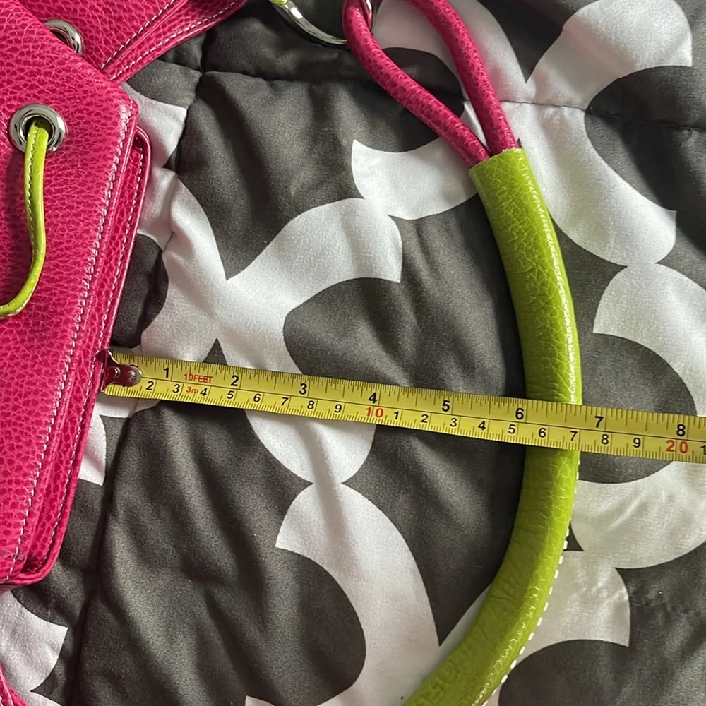 Pink pebble genuine leather shoulder bag